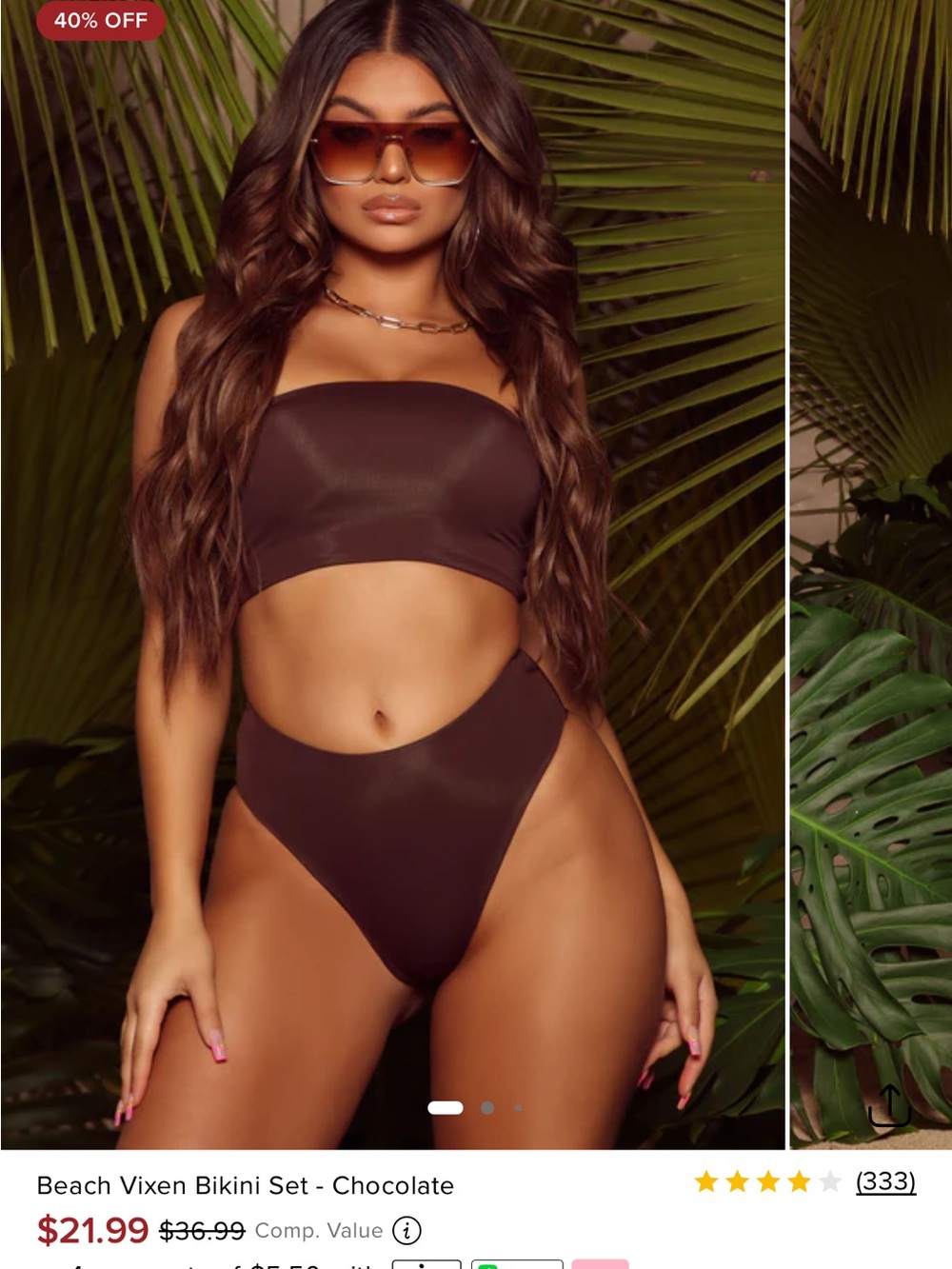 High-Waist Two Piece Set - Chocolate Brown